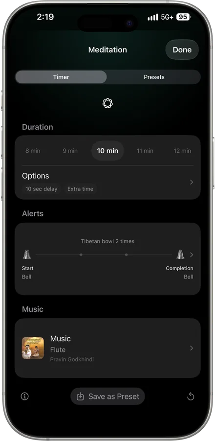 The timer being built on iPhone