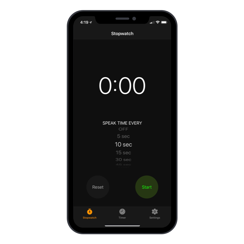 Stopwatch and timer app designed for Plank